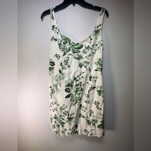 Abercrombie & Fitch Green and White Linen Floral Dress